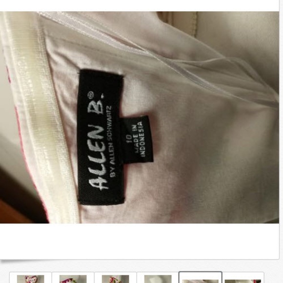 Allen B. Dress Sz 10 White Floral Micro A Line - Picture 5 of 6